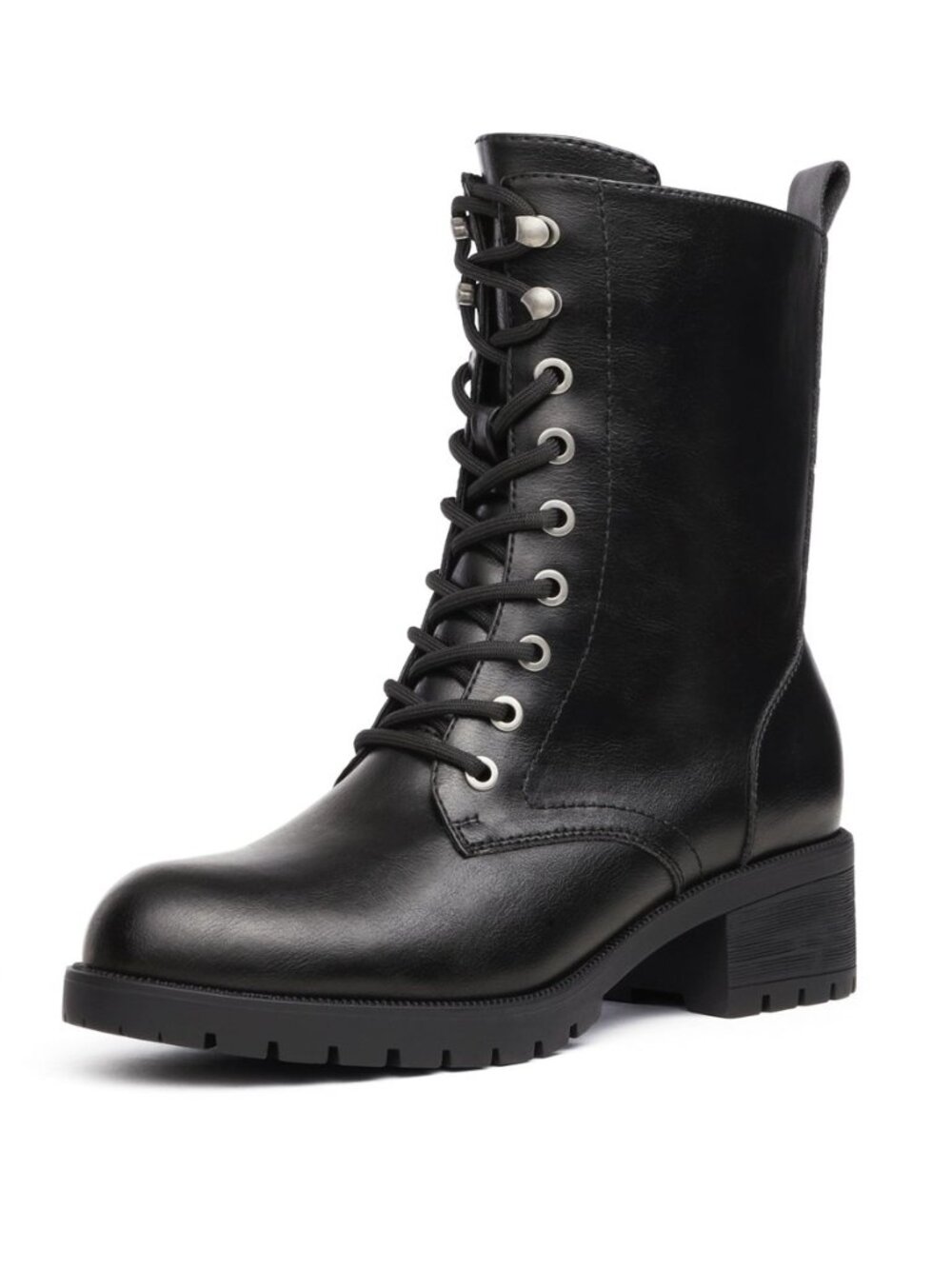 Lace-up Combat Boots Mid-calf Military Winter Boot for Women